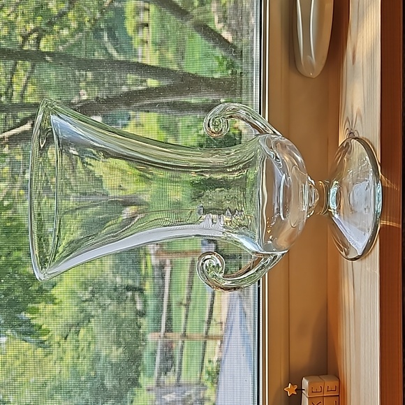 Vintage Tiffin Glass Coronet Etched Footed Urn Vase with Handles Large - Picture 2 of 6